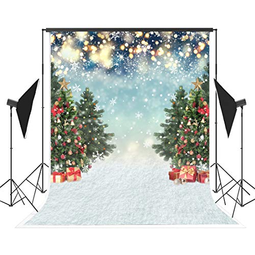 Christmas-Blue-Bokeh-Party-Backdrop-for-Photography-Winter-Outdoor-Snowflake-Field-Pine-Tree-Gifts-Background-Family-Festival-Traveling-Event-Decorations-Kids-Birthday-Baby-Shower-Party-Banner-5x7ft