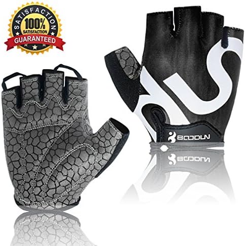 Cycling Gloves, Half Finger Mountain Bike Gloves Shockproof Foam Padded Outdoor Sports Gloves, Biking Gloves for Boys Men Women (Black, XL)