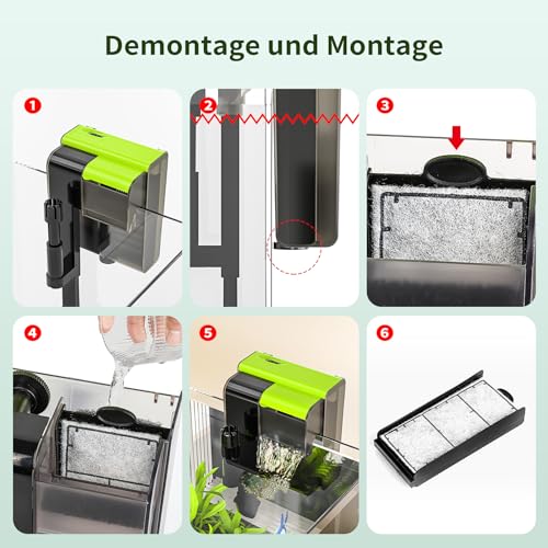 Forever Speed 4-in-1 UVC Outdoor Aquarium Filter Adjustable Flow Hanging Filter 450L/h Waterfall Filter for 10-100L Aquarium