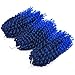 Silike 8'' Ombre Marlybob Kinky Curl (3 Bundles/pack) Back to School Afro Kinky Braid Hair Extension(T 1B/Blue)