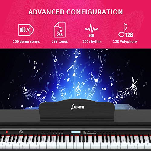 LAGRIMA 88 Key Digital Piano, Electric Keyboard Piano for Beginner with