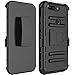 OnePlus 5T Case with Tempered Glass Screen Protector,IDEA LINE(TM) Heavy Duty Armor Shock Proof Dual Layer Holster Locking Belt Swivel Clip with Kick Stand - Black