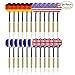 Ohuhu Steel Tip Darts, Professional Metal Darts with National Flag Flights (4 Styles) - Dart Metal Tip Set, 12 Pcs Metal Dart, Darts for Dartboard with 3 Free PVC Dart Rods
