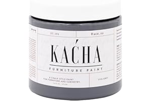 Kacha Furniture Paint | Grey Chalk Style Paint for Furniture, Cabinets, and Crafts | Pint -16 oz | Siva Grey | Low VOC | Matte | (Topcoat Required)