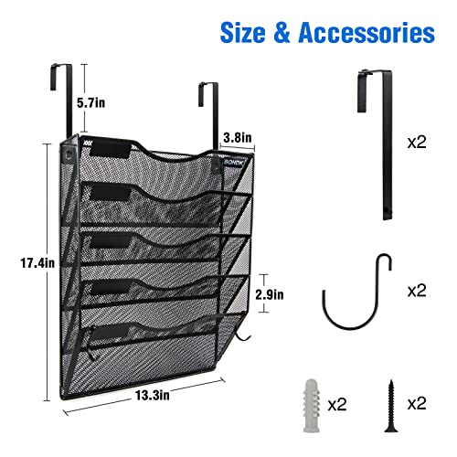 BOHDK Wall File Organizer, 5 Tire Hanging File Folder Organizer