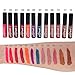 DE'LANCI 12Pcs Professional Lip Gloss Makeup Set Waterproof Cosmetic Listick Super Long Lasting Not Fade Lipstick Sexy Beauty Make Up Tools