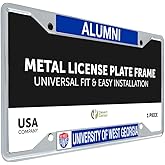 Desert Cactus University of West Georgia Car Accessories Wolves Metal License Plate Frame and Tag Holder for Front or Rear of Car (Alumni)