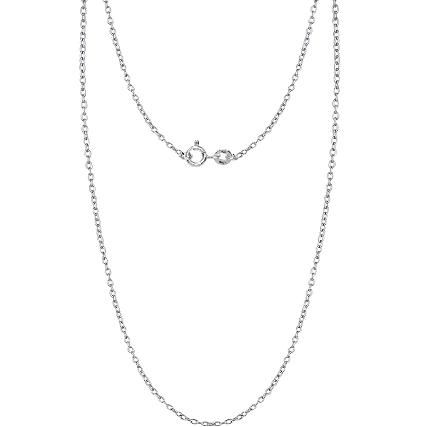 LeCalla Links 925 Sterling Silver Italian Cable Chain Necklace for Teen and Women 16 Inches