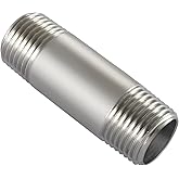 Beduan Stainless Steel Pipe Fittings, 1/2" NPT x 1/2" NPT Male Threaded, 2" Length Nipple Cast Pipe