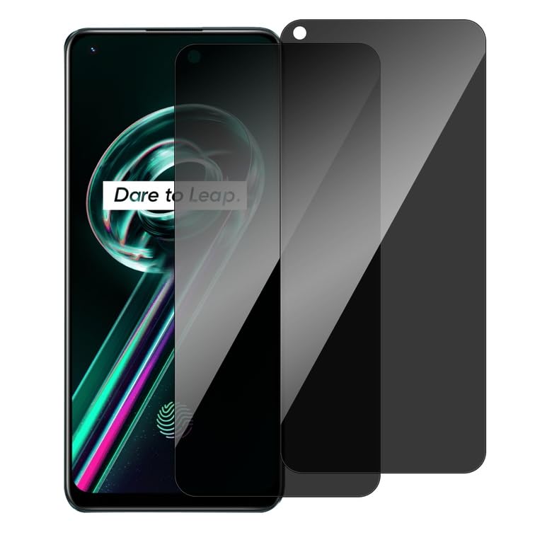 chejuza Privacy Screen Protector for Realme 9 Pro + 5 g [2 Pieces], 9H Hardness, Full Coverage Anti Spy Tempered Glass, HD Screen Protector