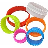 Handy Housewares 6pc Scalloped Biscuit/Cookie Dough Cutter Set, Round & Flower Edged, Dishwasher Safe, Plastic