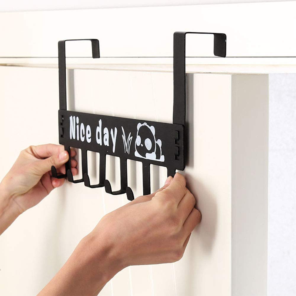 Loofeng Door Hanger Hook, Over The Door 6 Hooks for Bathroom Clothes Towel Hanging