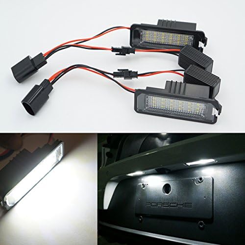 2pcs LED License Number Plate Light for Golf MK6 6 Passat B6 B7 Polo 6R Beetle EOS GTI