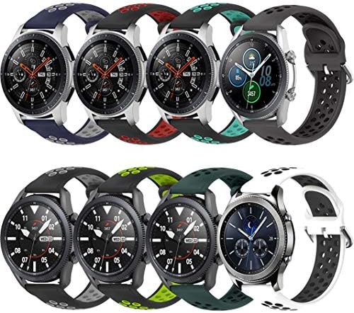 Huadea 8pack Bands Replacement For Samsung Galaxy Watch 46mm Gear S3 Frontier Classic Watch Galaxy Watch 3 45mm 22mm Breathable Silicone Bands Quick Release Compatible With Garmin Vivoactive 4 In