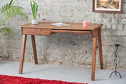 DriftingWood Sheesham Wood Curve Legs Study Table for Home and Office | Rich Honey Finish