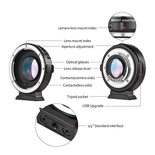MFT Lens Adapter EFM2II AutoFocus SpeedBooster Control Ring for
