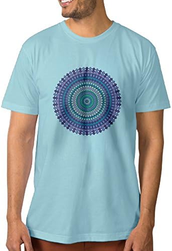 Mandala Basic Modern Printed Cotton Flannel Short Sleeve Round Neck Men's T-shirts S-3XL