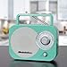 Studebaker SB2000TS Teal/Silver Retro Classic Portable AM/FM Radio with Aux Input