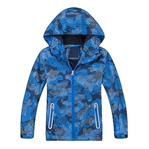 Echinodon Gevoerde jas voor jongens, met reflectoren, overgangsjas, waterafstotend, winddicht, kinderoutdoorjas…