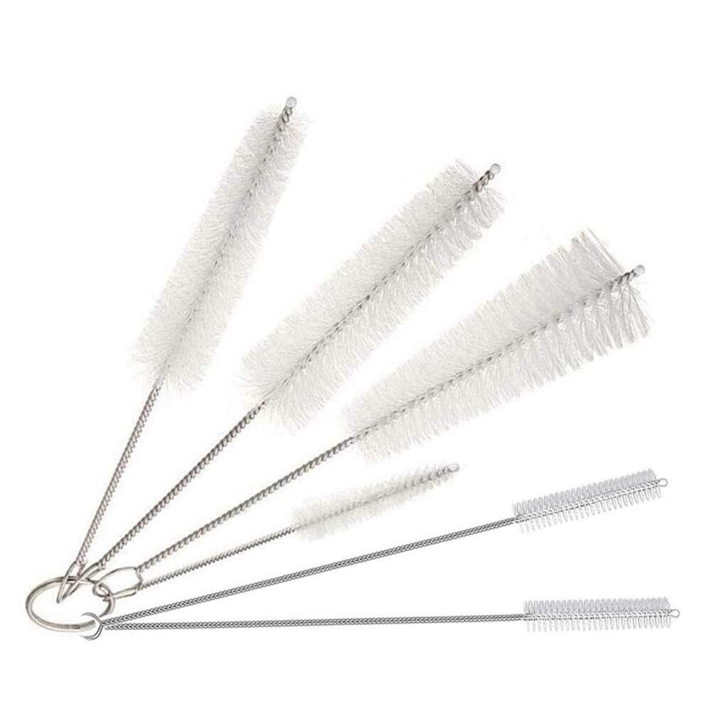 Cleaning Brush Set, Bottle Brush Cleaner, Tube Brushes, Water Bottle Cleaning Brush, Kitchen Wire Scrub Set for Nozzle Clean, Drinking Straw, Wine Bottle, Cup, Pipes, Keyboard, Set of 6