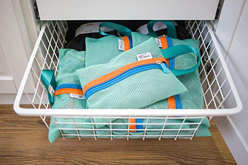 LA 4pcs Pink Travel Zip Pouch Tidy Luggage Packing Organizer Bags Case for Clothing Makeup Sundries Storage- (Mint)