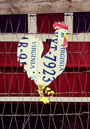 Upcycled Virginia License Plate Chicken Rooster Wall Art/Coop Art