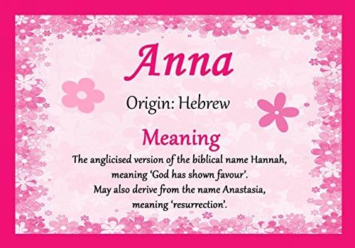 Amazon Com Anna Personalized Name Meaning Certificate Office Products