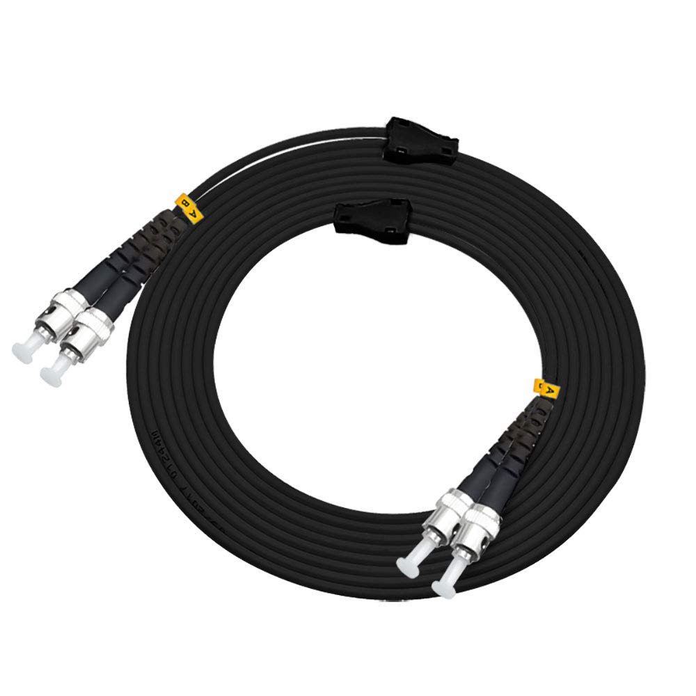 Jeirdus 300Meters ST to ST Outdoor Armored Duplex 9/125 SMF Fiber Optic Cable Jumper Optical Patch Cord Singlemode ST-ST