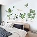 Green Tropical Leaves Wall Decal Plants Wall Sticker DIY Novelty Wall Art Mural for Bedroom Living Room Classroom Offices Decoration (Leaf A)