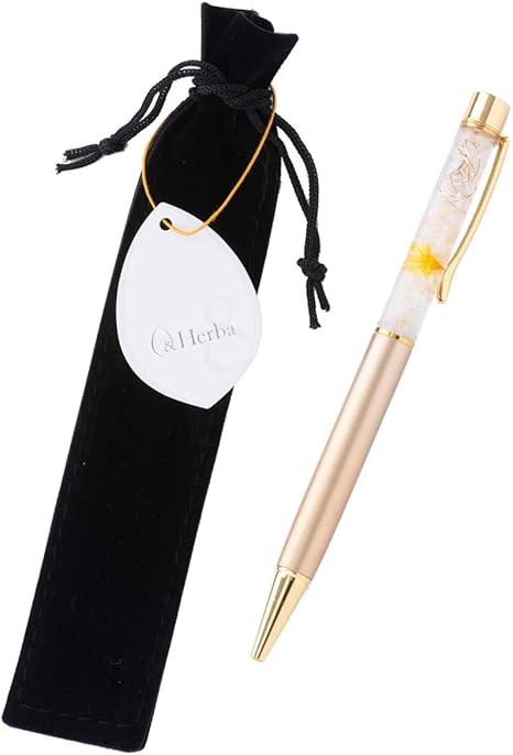 Amazon 赤ちゃんまーけっと Herba ハーバリウム ボールペン 花 フラワー ギフト プレゼント お祝い ゴールド 完成品 ケース付き プリザーブドフラワー オンライン通販