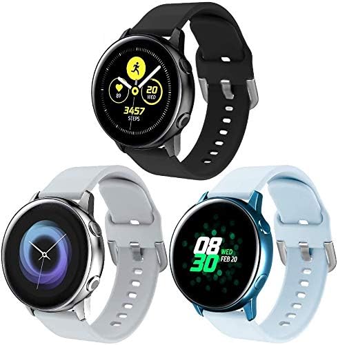 XIMU Compatible with Samsung Galaxy Watch Active 40mm Strap/Galaxy Watch Active 2 40mm Strap/Active 2 44mm Strap/Galaxy Watch 42mm Strap, Soft Silicone Sport Straps for Women Men