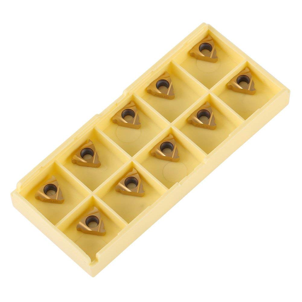 10Pcs Lathe Carbide Inserts CNC Carbide Tips Inserts Blade Cutter Lathe Turning Tool with Storage Box