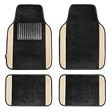 FH Group F14407BEIGE Premium Full Set Carpet Floor Mat (Sedan and SUV with Driver Heel Pad Beige)