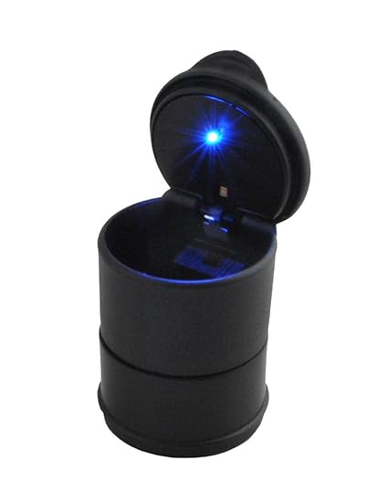 Auto Aschenbecher LED Blaue Beleuchtung Windsicher Dekorativ Universal Tragbar #1134