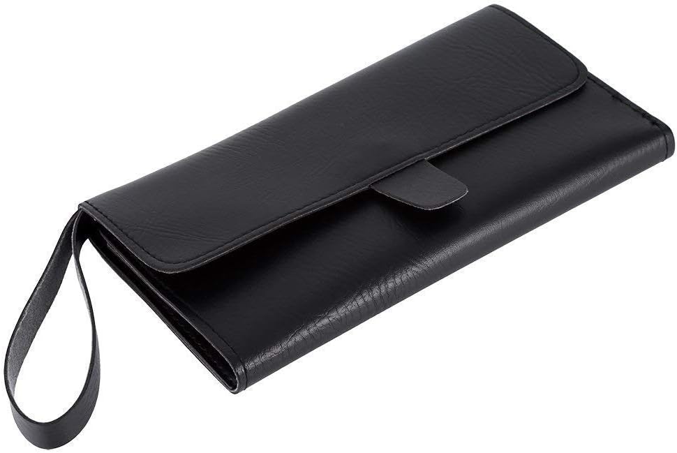 Yosoo Foldable Hair Scissor Bag, PU Leather Scissors Waist Pack Barber Hairdressing Tool Pouch Case Black - Image 5