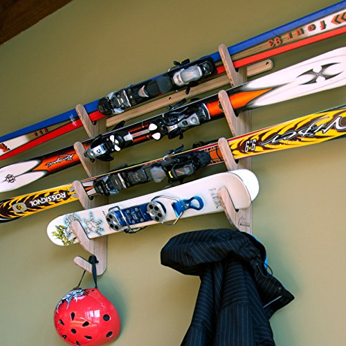 Grassracks Bamboo Ski Storage Rack for 3 or 4 Pairs of Skis Hallsteiner Quad - Thumbnail 3