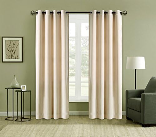 Cottontree Homesoft FirstHomer All Season Thermal Insulated Solid Grommet Top Blackout Velvet Curtains/Drapes / Panels for Kid's Room (2-Piece,50 x 63 Inch in Ivory)