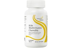 Seeking Health Kids Multivitamin Chewable, Formulated for Children’s Health, with L-5-MTHF L-Methylfolate, B12, Riboflavin, Vitamin A, Vegetarian (60 Chewable Tablets)*