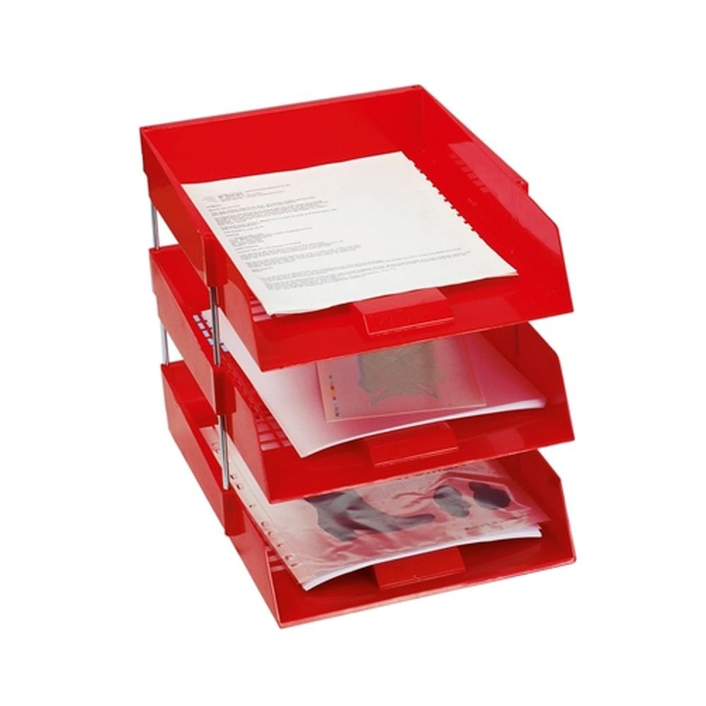 5 Star Office Letter Tray High-impact Polystyrene Foolscap Red