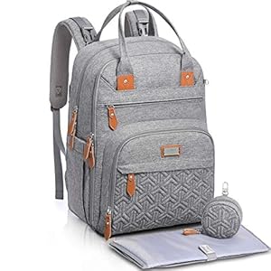 Diaper Bag Backpack, Unisex Baby Bags with Changing pad, Insulated Pockets & Pacifier Holder for Boys Girls, WELAVILA…