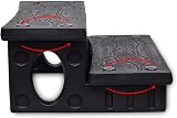 vidaXL Black Spa Steps for Hot Tub - Non-Skid, Reversible Treads, 70x65x34cm view 3
