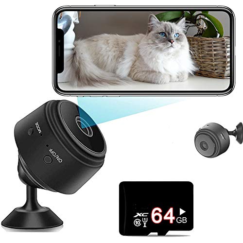 Mini Spy Camera with 64G SD Card, Wireless WiFi Small Hidden
