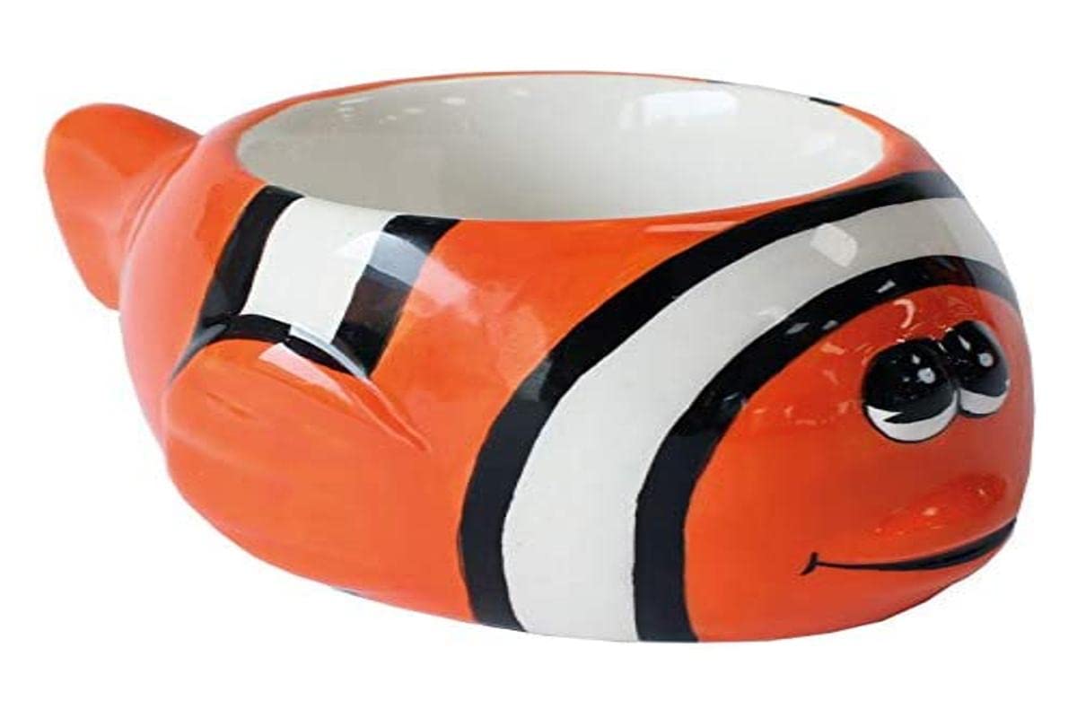 Crockery Critters Egg Cup from Deluxebase – Clown Fish Ceramic Egg Holder, Cute Animal Shaped Boiled Egg Cups for Kids and Adults. Fun Novelty Gifts, Kitchen Decor and Tableware.