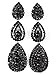 Vijiv Gatsby Earrings Vintage 1920s Drop Chandelier Flapper Jewelry Accessories Black One Size