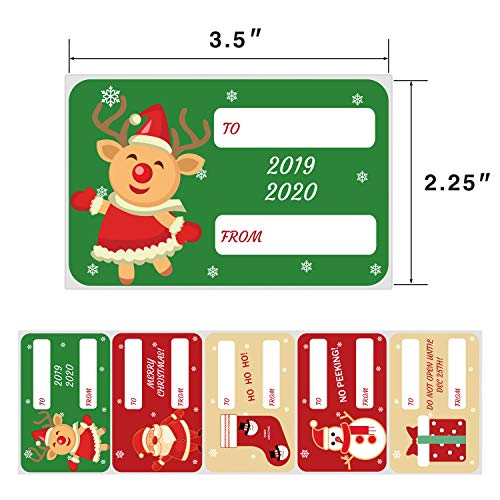 Methdic Christmas Name Tags Stickers for Gift Self Adhesive 120 Labels