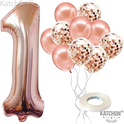 Number 1 Rose Gold Balloon Large Pack Of 11 Real Rose Gold