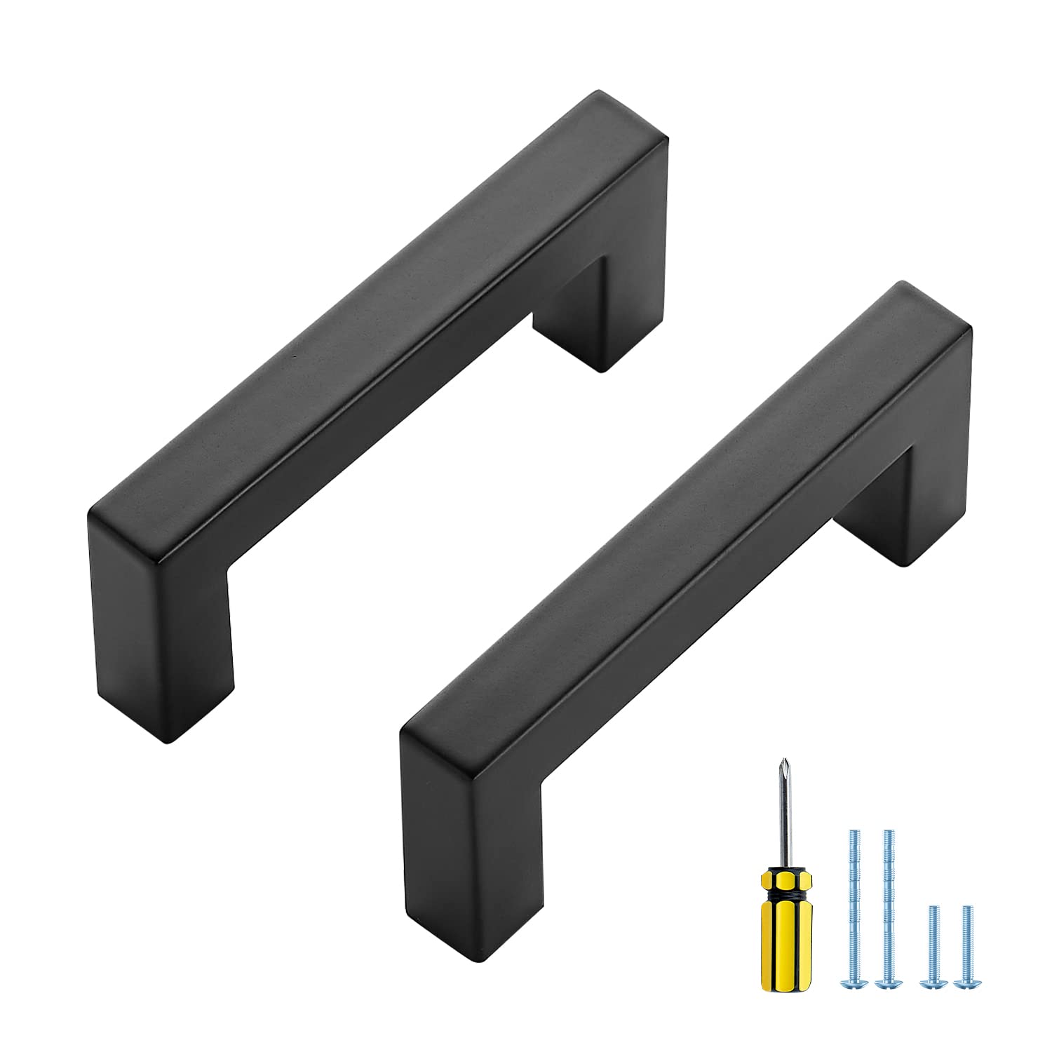 Photo 1 of Ravinte 50 Pack Black Cabinet Pulls 3 Inch Square Cabinet Handles Matte Black Kitchen Hardware for Cabinet