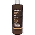 Furniture Clinic Wood Stain | Multiple Finishes | Fast Drying | Indoor and Outdoor Furniture and More | Water Based, Low Odor, Non-Toxic | Polyurethane| Grey (17oz / 500ml)
