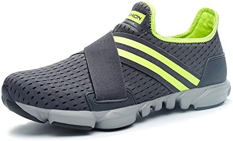 Kuayang Men's Lightweight Sports Running Shoes Fashion Breathable Sneakers Mesh Soft Sole Casual Athletic Shoes (8 D(M) US-EUR 41, Gray)