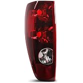 CNNELL Tail Lights Assembly Rear Lamps | Compatible with Chevy Colorado 2004-2012/Compatible with GMC Canyon 2004-2012 Red Lens Chrome Housing Left Driver Side